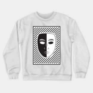 Black and White Mask Crewneck Sweatshirt